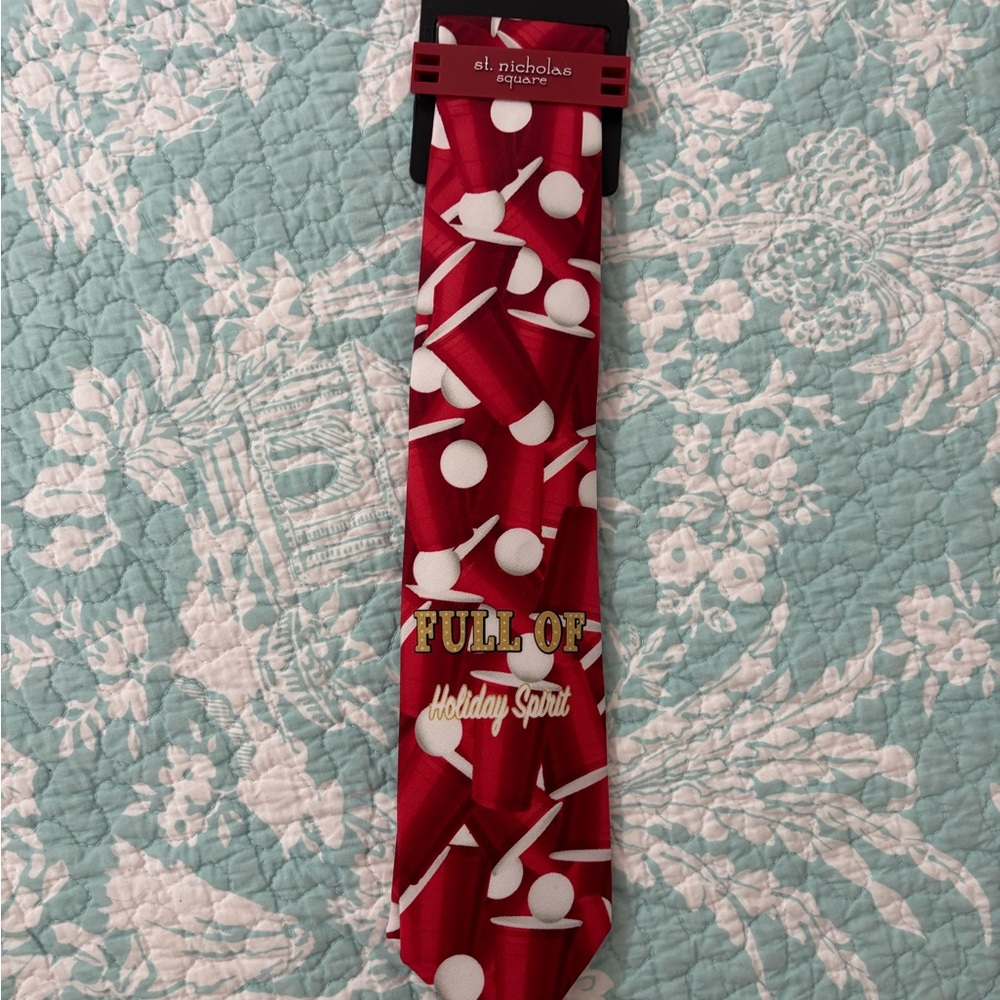 St. Nicholas Square Red Holiday Spirit Tie